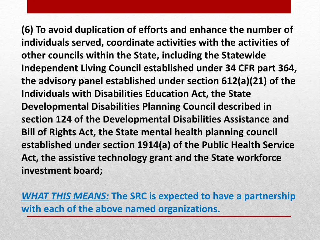 6 to avoid duplication of efforts and enhance