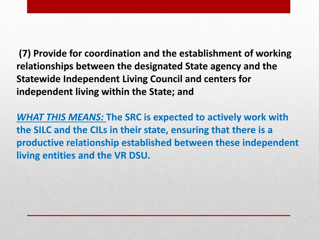 7 provide for coordination and the establishment
