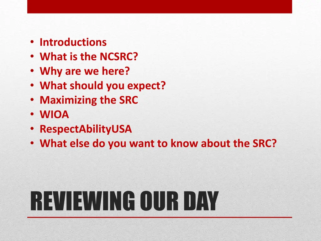 introductions what is the ncsrc why are we here