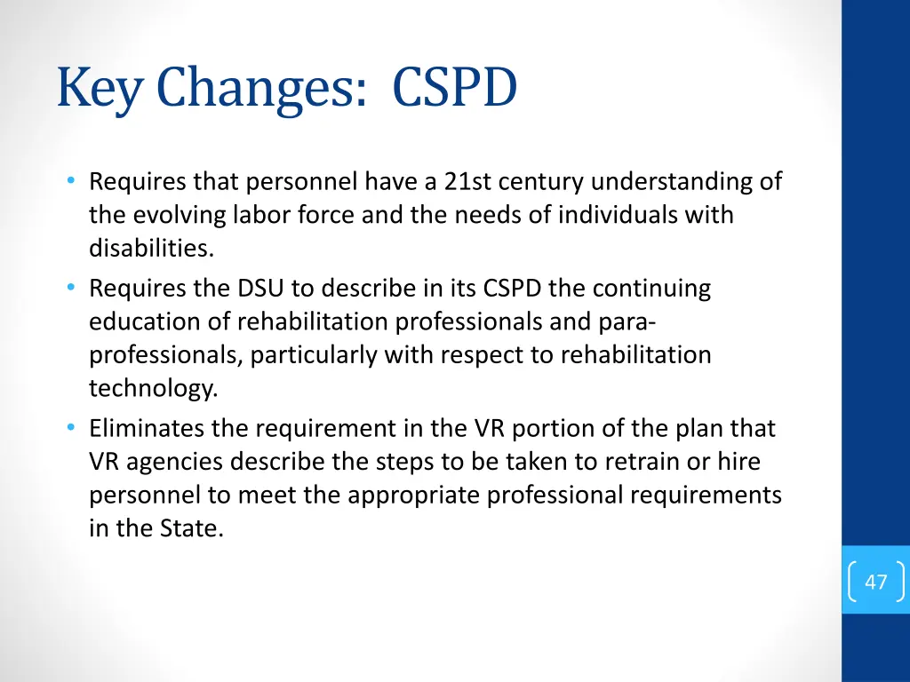 key changes cspd