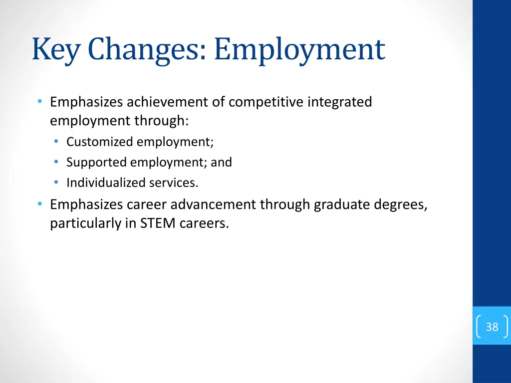 key changes employment