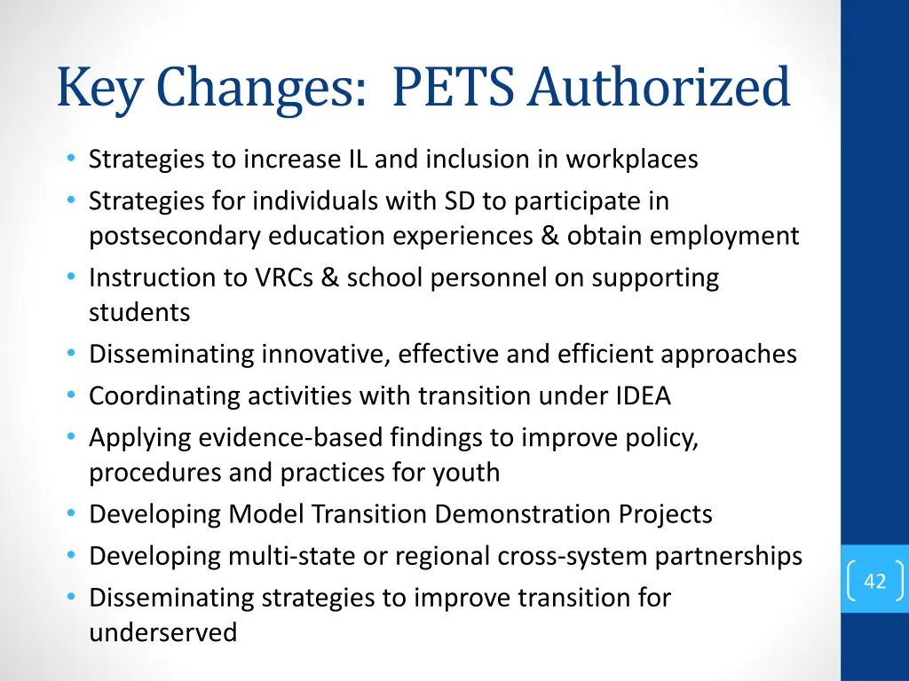 key changes pets authorized