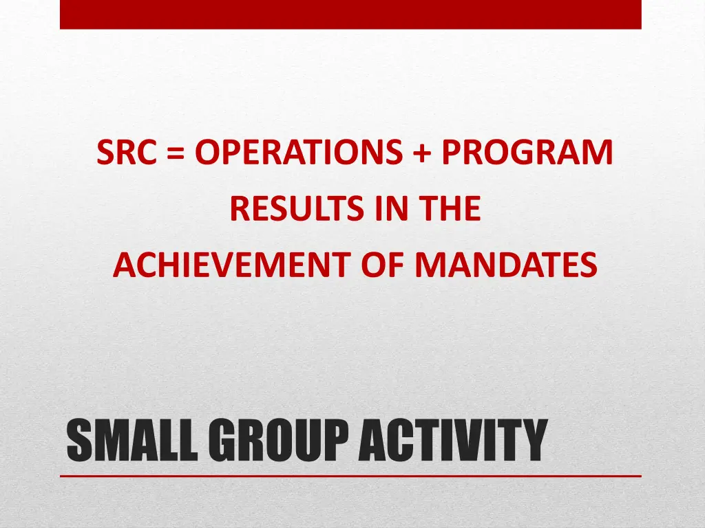 src operations program results in the achievement