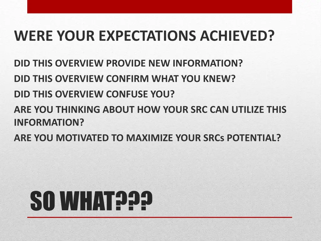 were your expectations achieved