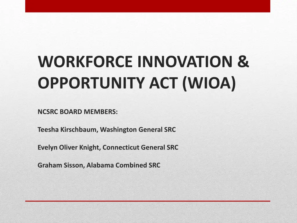 workforce innovation opportunity act wioa