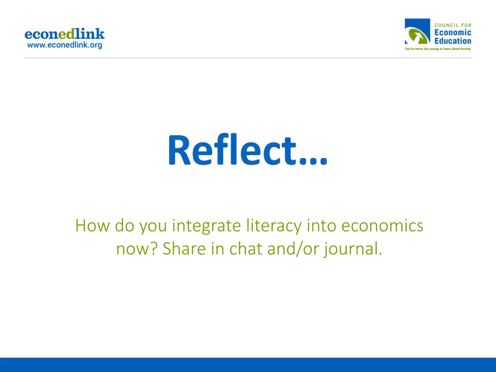 how do you integrate literacy into economics