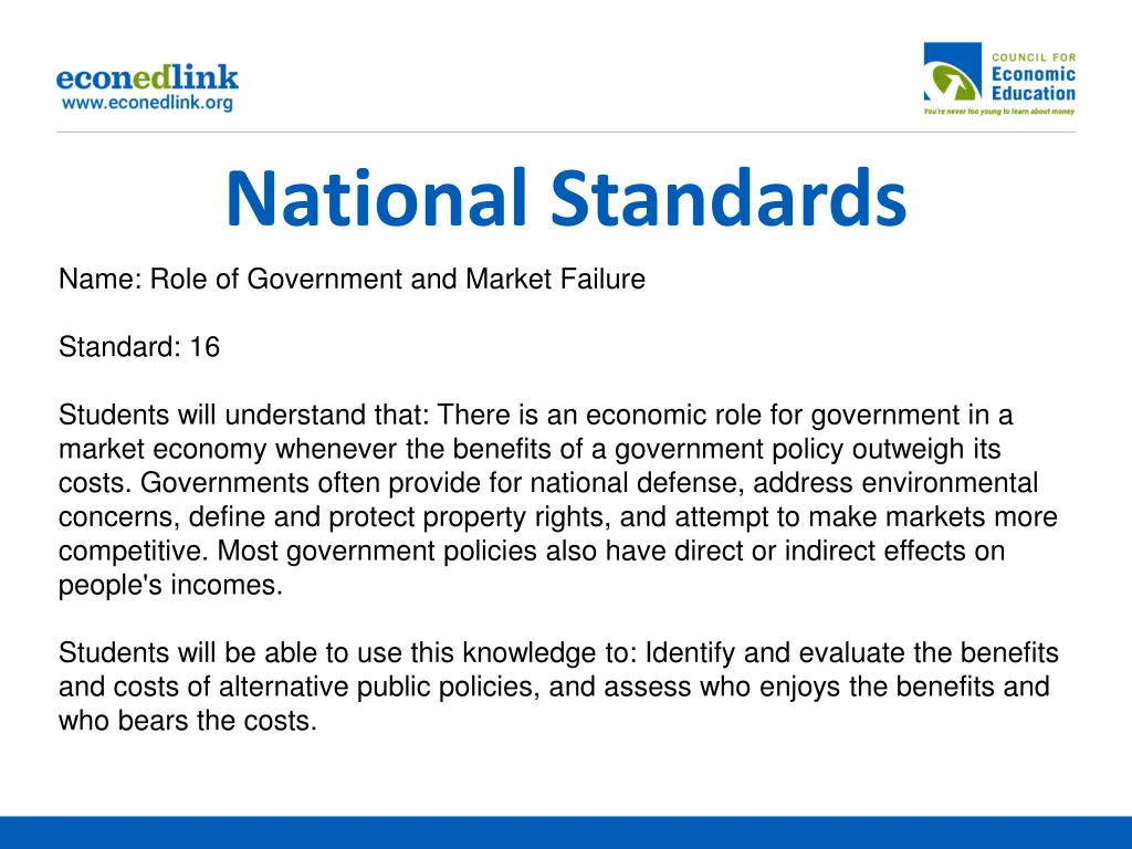 national standards