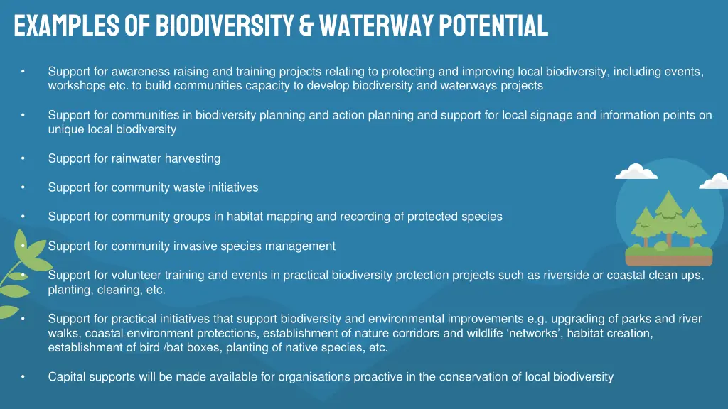 examples of biodiversity waterway potential