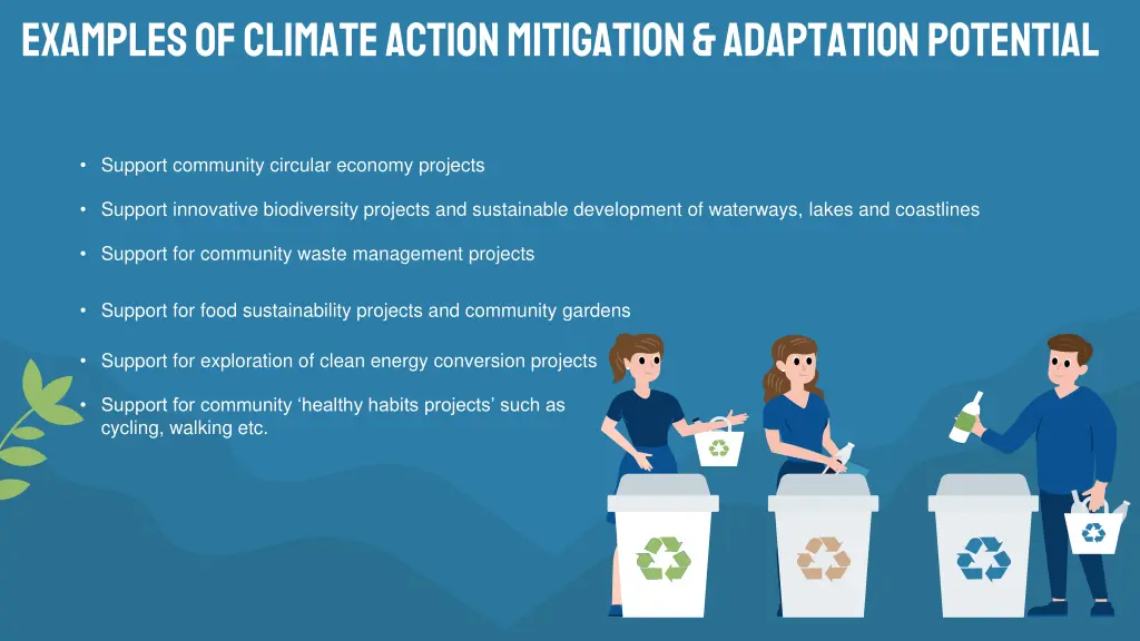 examples of climate action mitigation adaptation