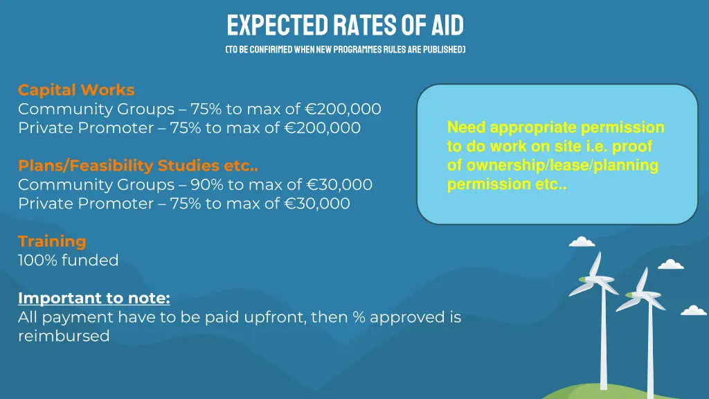 expected rates of aid to be confirimed when