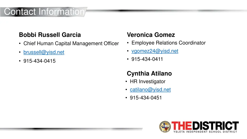 contact information