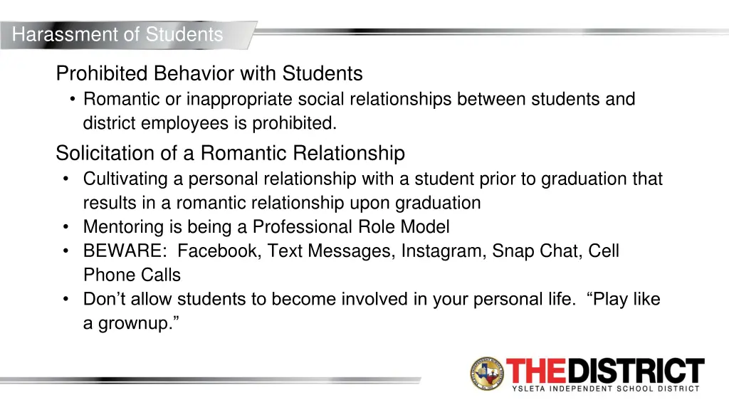 harassment of students 1