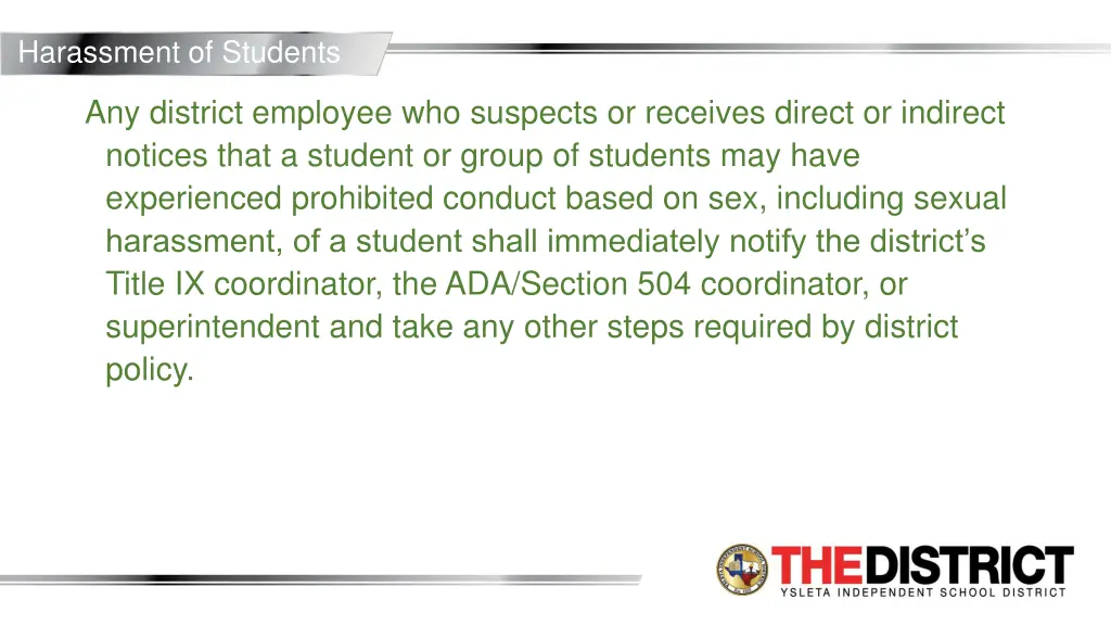 harassment of students 2