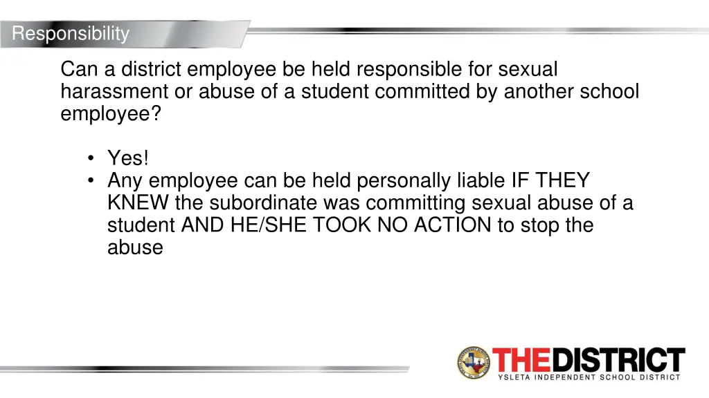 responsibility