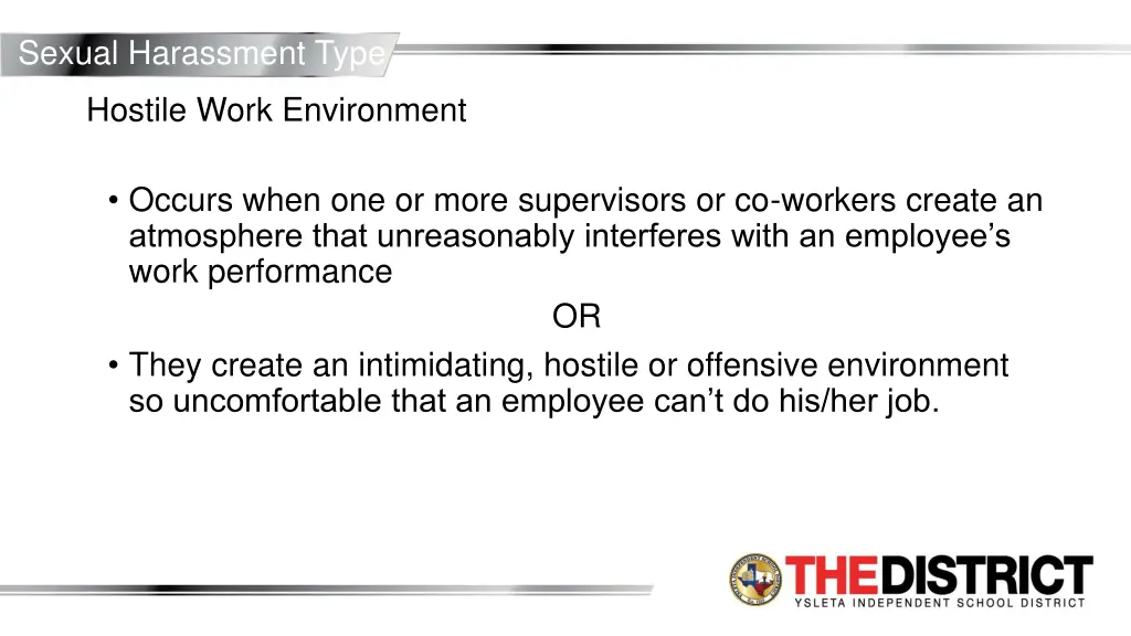 sexual harassment type 1
