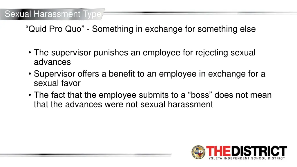sexual harassment type