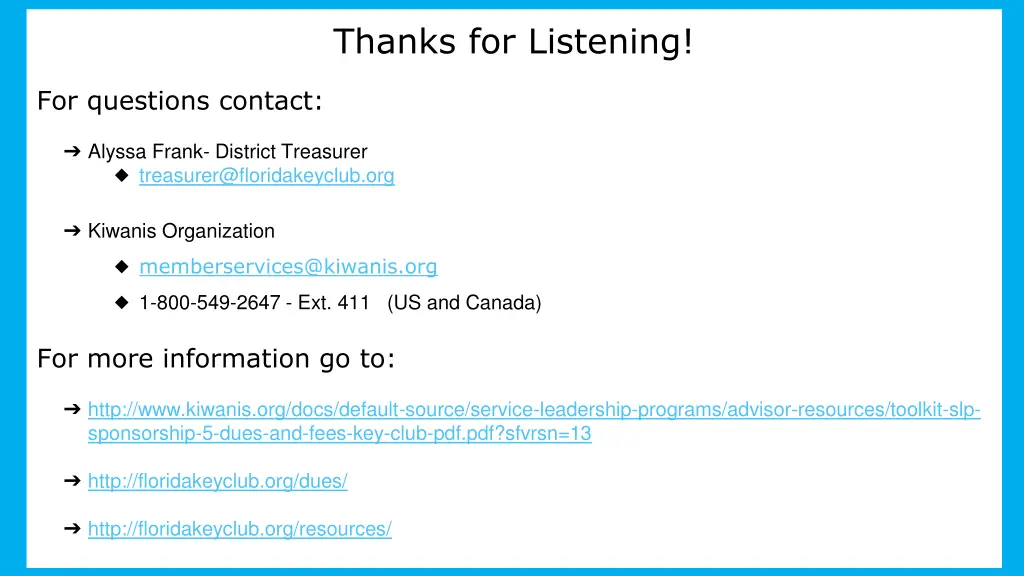 thanks for listening