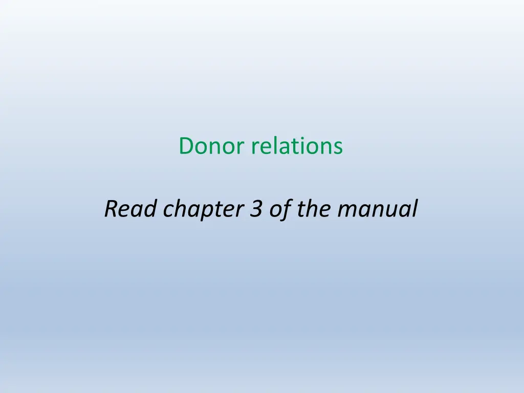 donor relations