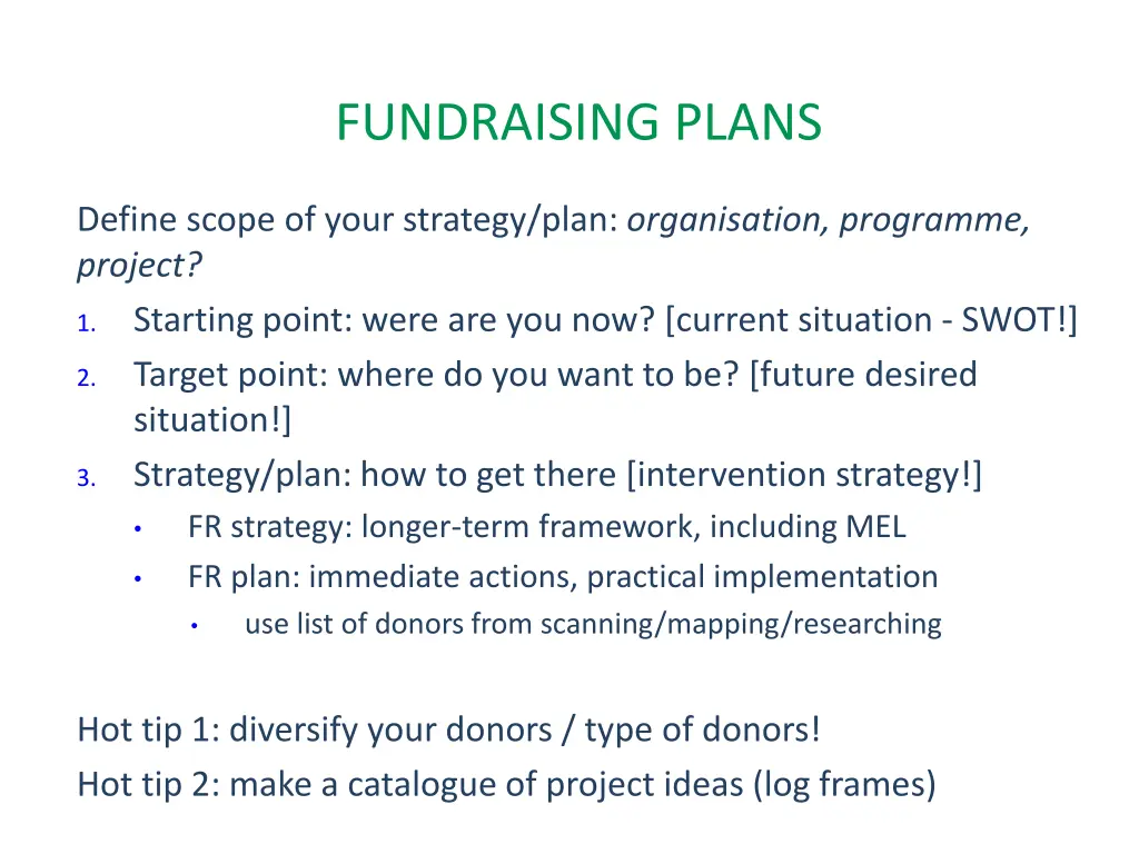 fundraising plans 1