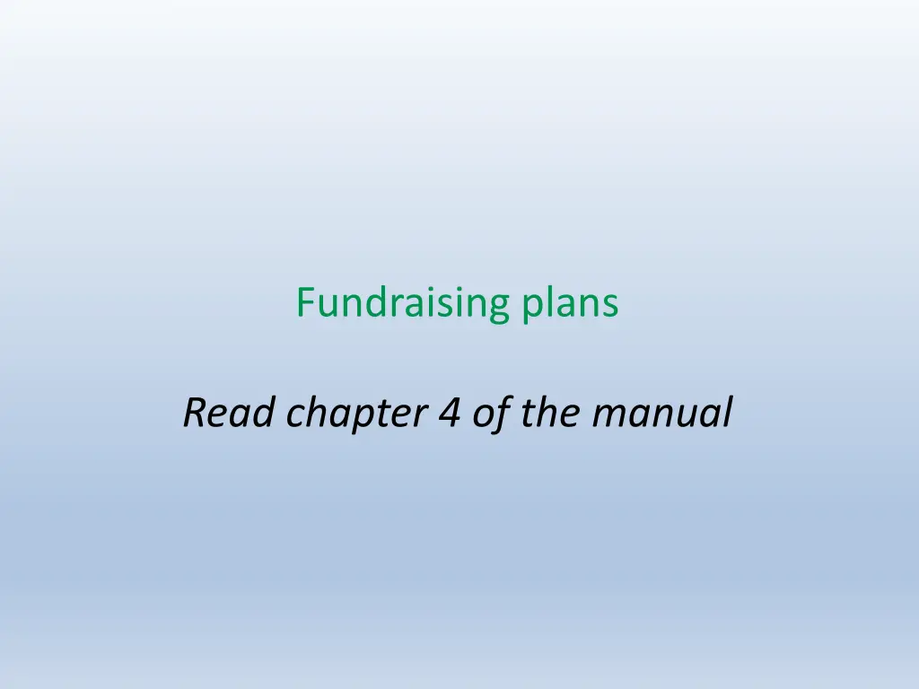 fundraising plans