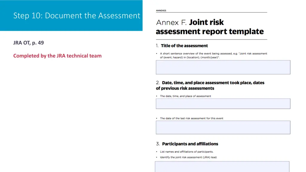 step 10 document the assessment