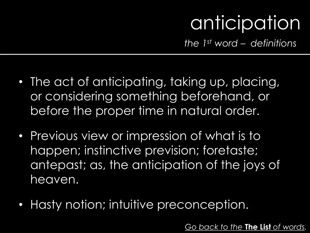 anticipation 1