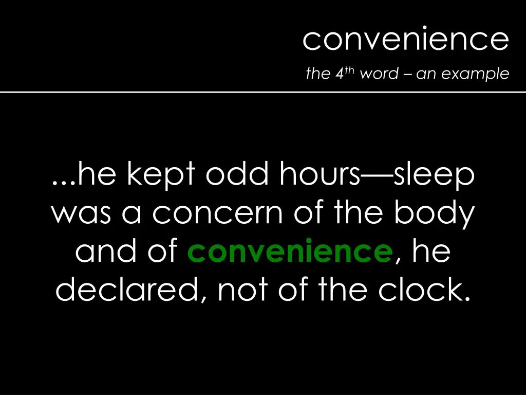 convenience