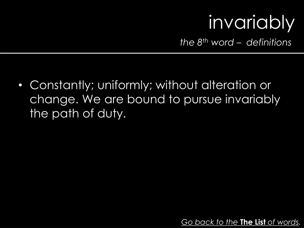 invariably 1
