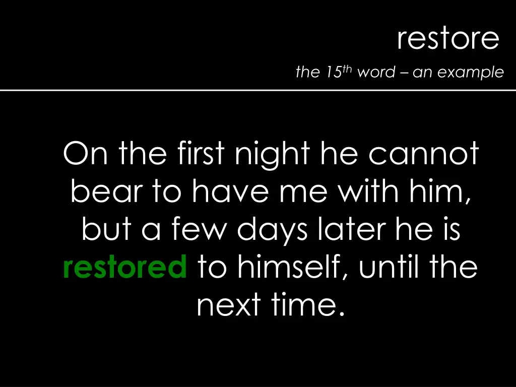 restore