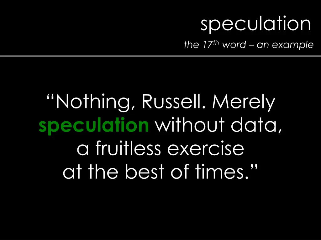 speculation