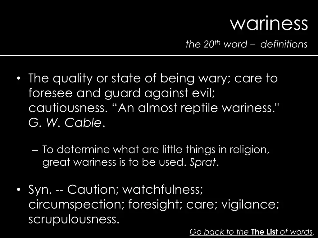wariness 1