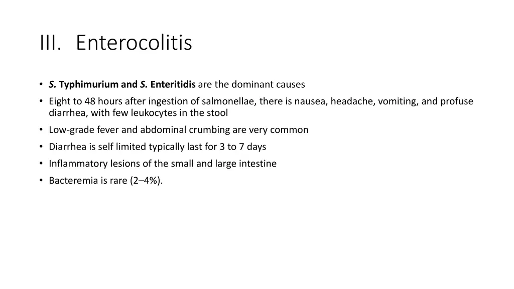 iii enterocolitis