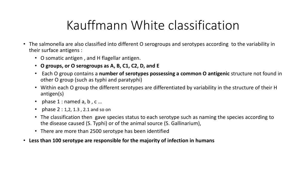 kauffmann white classification
