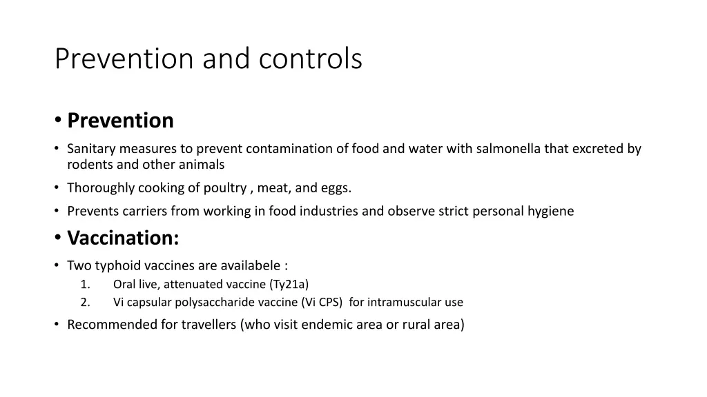 prevention and controls