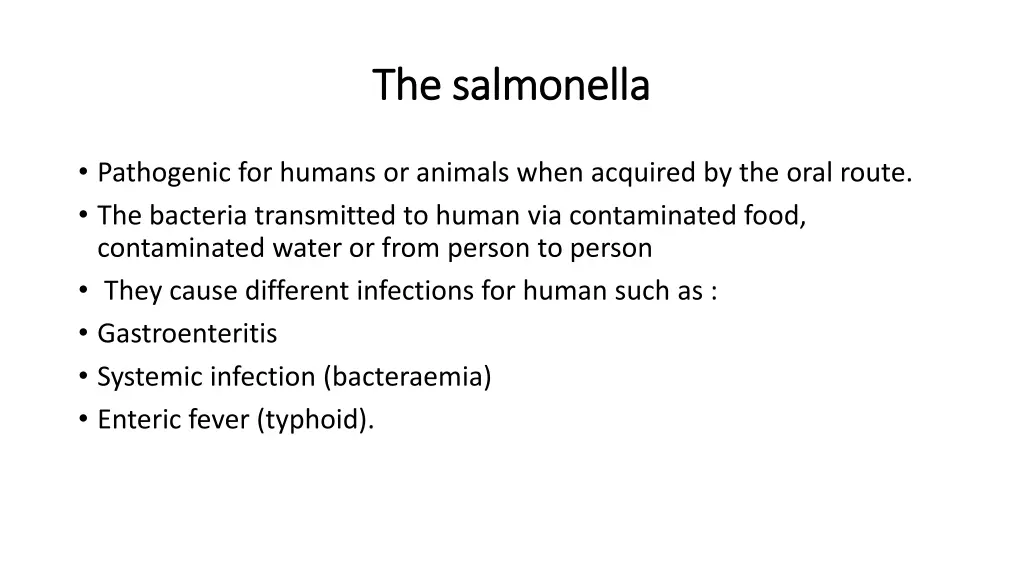 the salmonella the salmonella