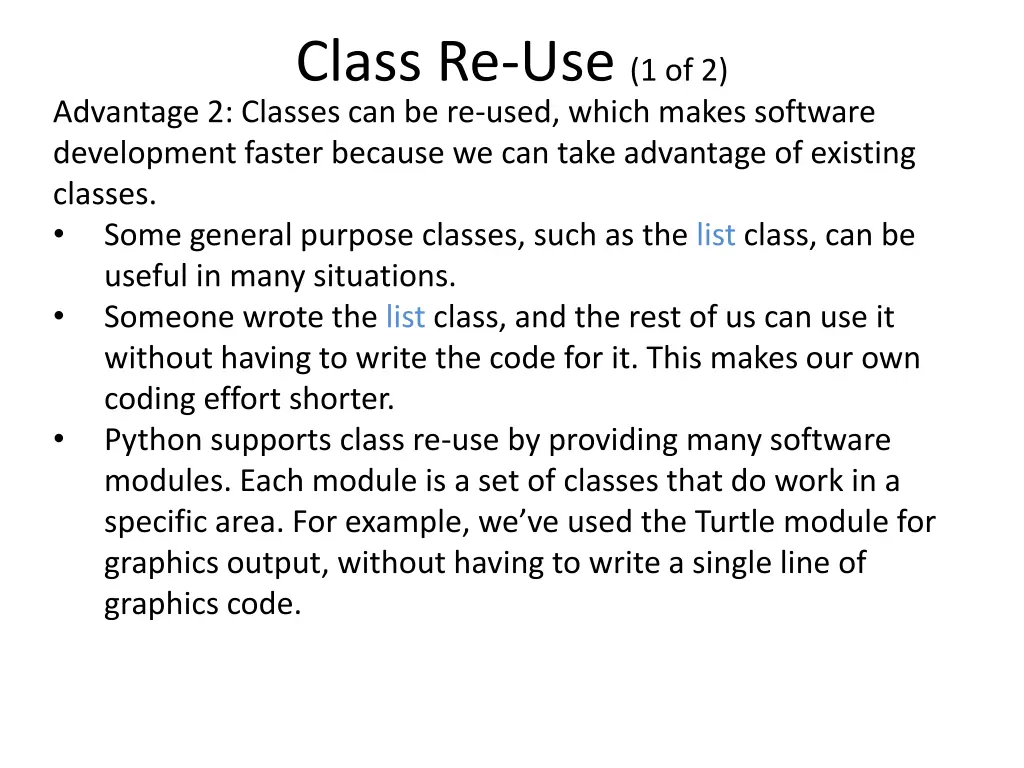 class re use 1 of 2
