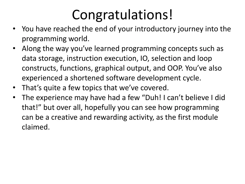 congratulations