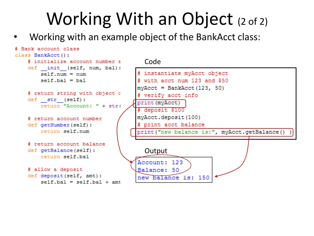working with an object 2 of 2 working with