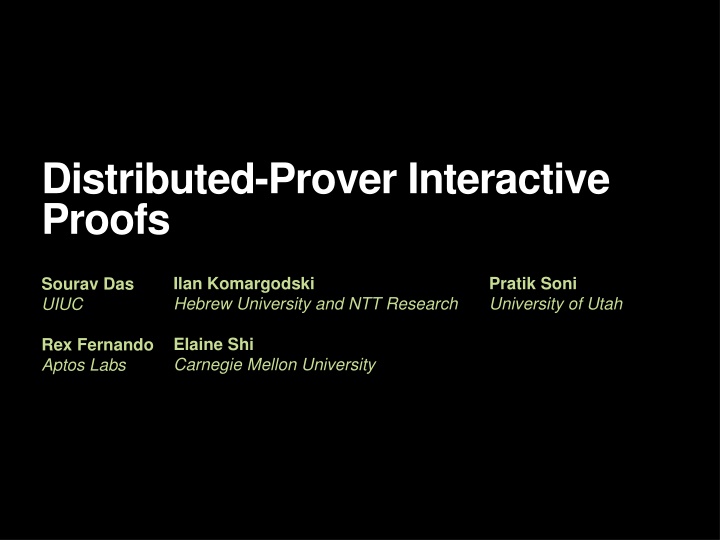 distributed prover interactive proofs