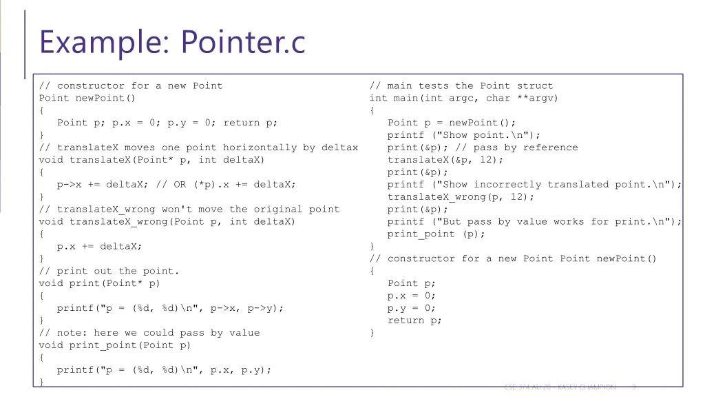 example pointer c