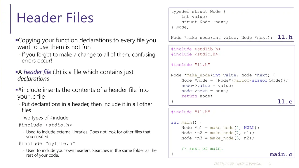 header files
