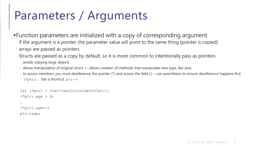 parameters arguments