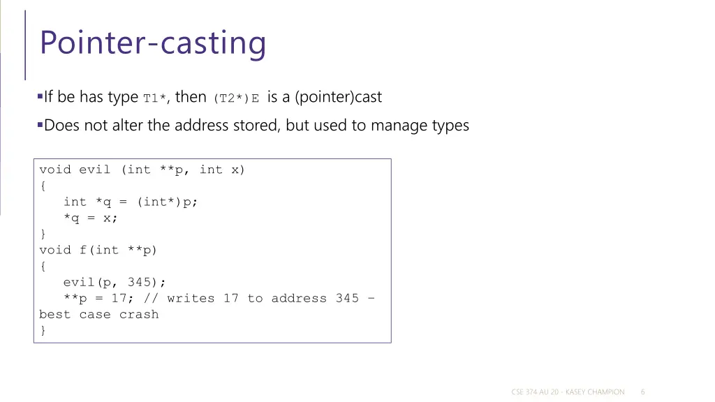 pointer casting