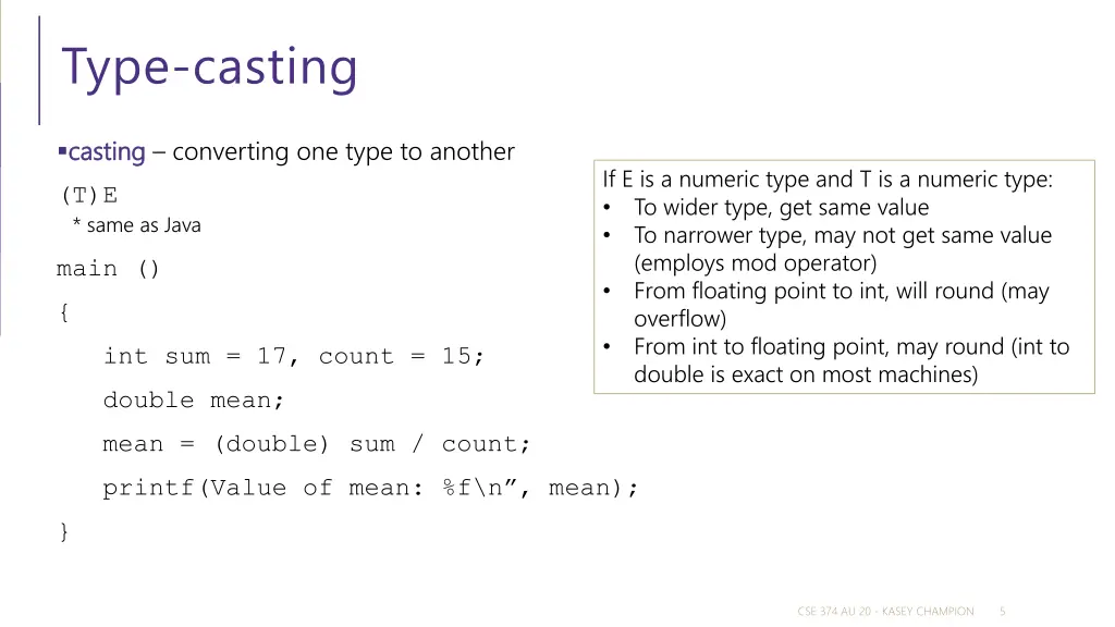 type casting