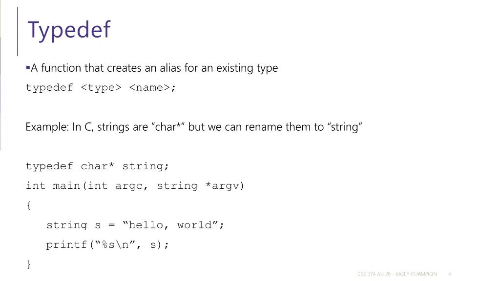 typedef