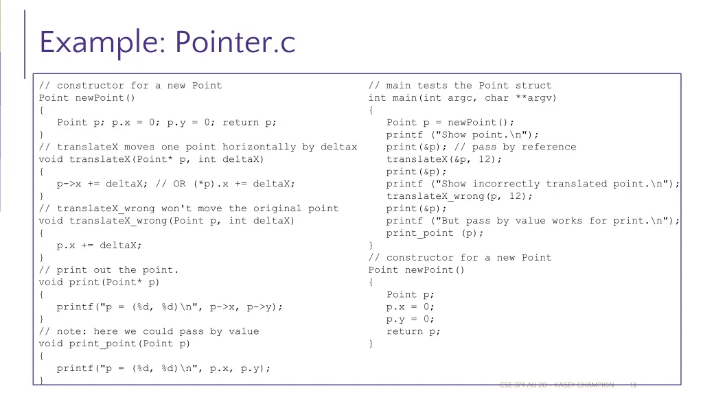 example pointer c