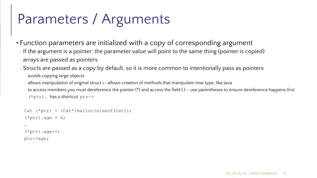 parameters arguments