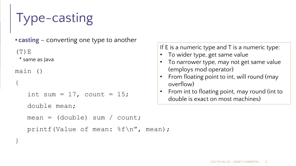 type casting