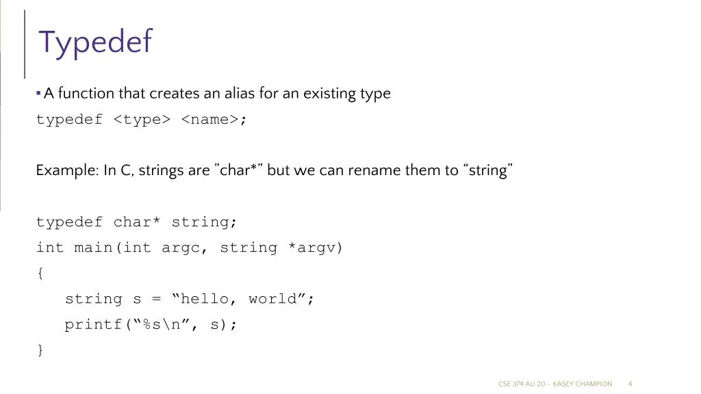 typedef
