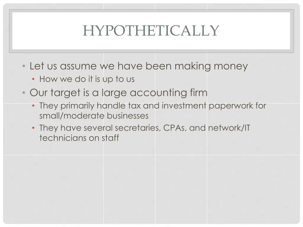 hypothetically